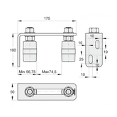 Top guide with 2 Rollers 40mm Ø
